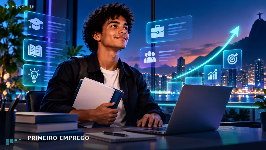 Arte editorial sobre Como criar um portfólio simples sem experiência formal