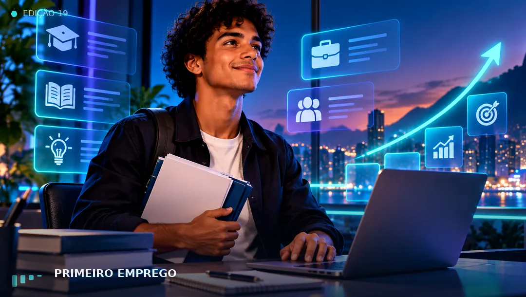 Arte editorial sobre Como avaliar vagas que dizem “não exige experiência”